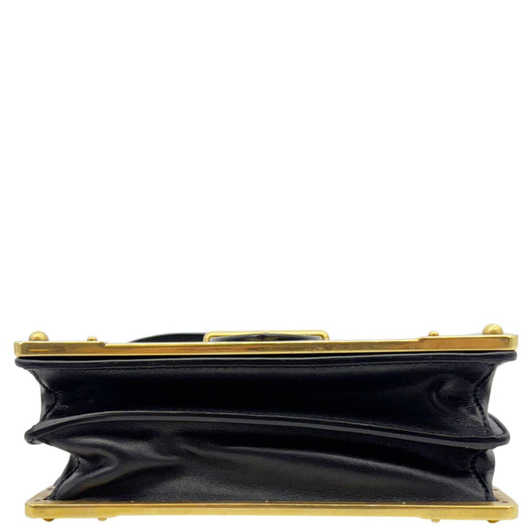 PRADA Cahier City Calfskin Leather Shoulder Bag Black