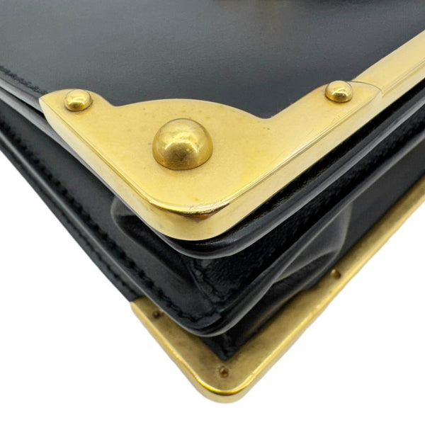 PRADA Cahier City Calfskin Leather Shoulder Bag Black