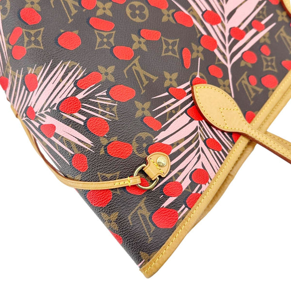 LOUIS VUITTON Neverfull MM Jungle Dots Monogram Canvas Brown Tote Brown