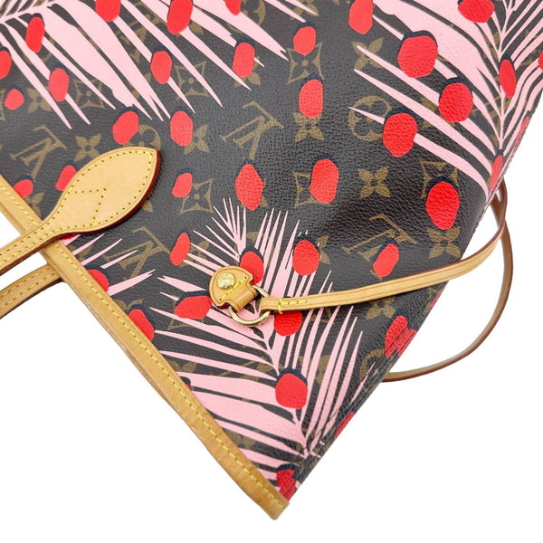 LOUIS VUITTON Neverfull MM Jungle Dots Monogram Canvas Brown Tote Brown