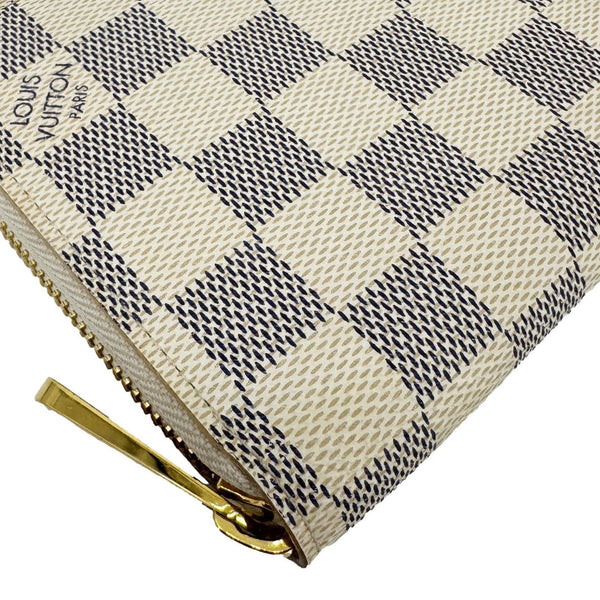 LOUIS VUITTON Damier Azur Zip Around Wallet White