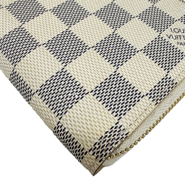 LOUIS VUITTON Damier Azur Zip Around Wallet White