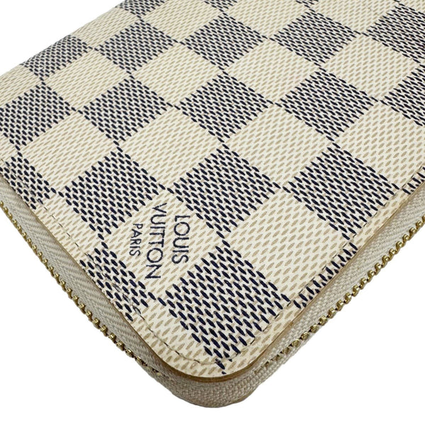 LOUIS VUITTON Damier Azur Zip Around Wallet White