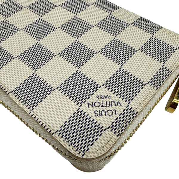 LOUIS VUITTON Damier Azur Zip Around Wallet White