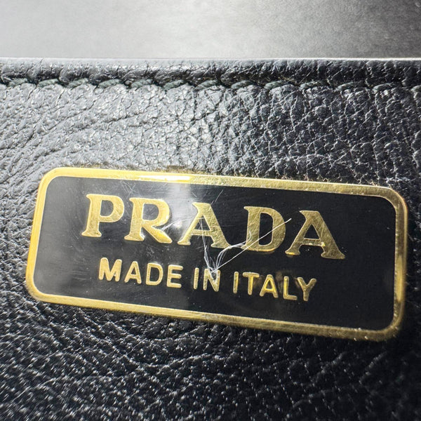 PRADA Cahier City Calfskin Leather Shoulder Bag Black