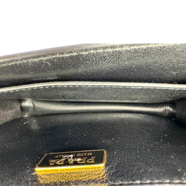 PRADA Cahier City Calfskin Leather Shoulder Bag Black