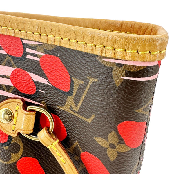 LOUIS VUITTON Neverfull MM Jungle Dots Monogram Canvas Brown Tote Brown