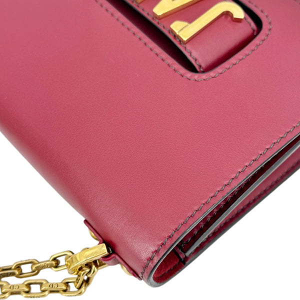 CHRISTIAN DIOR J'Adior Flap Medium Leather Chain Shoulder Bag Red