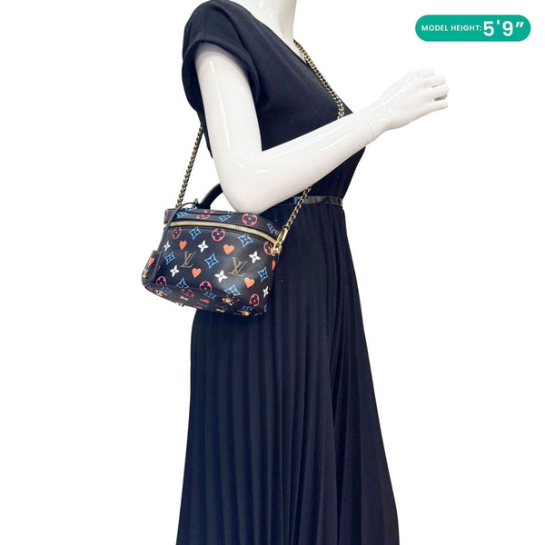 LOUIS VUITTON Game On Vanity PM Monogram Canvas Shoulder Bag Black