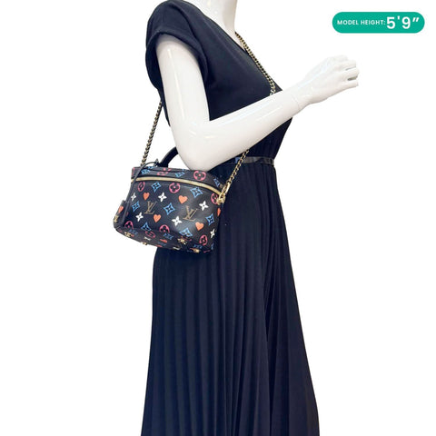 LOUIS VUITTON Game On Vanity PM Monogram Canvas Shoulder Bag Black