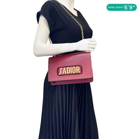 CHRISTIAN DIOR J
Adior Flap Medium Shoulder Bag Burgundy Leather