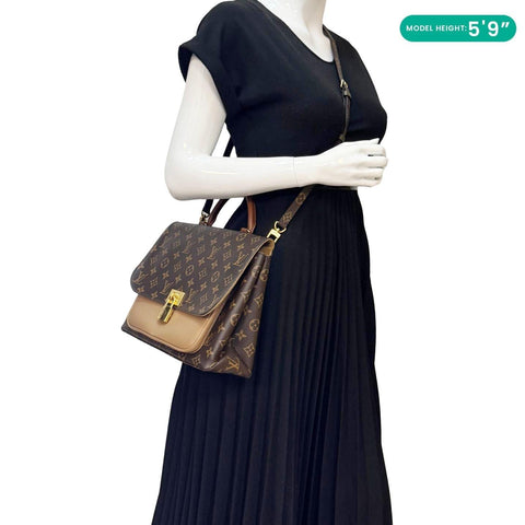 LOUIS VUITTON Marignan Monogram Canvas Shoulder Bag Brown