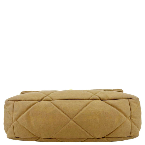 CHANEL 19 Flap Large Quilted Canvas Shoulder Bag Brown