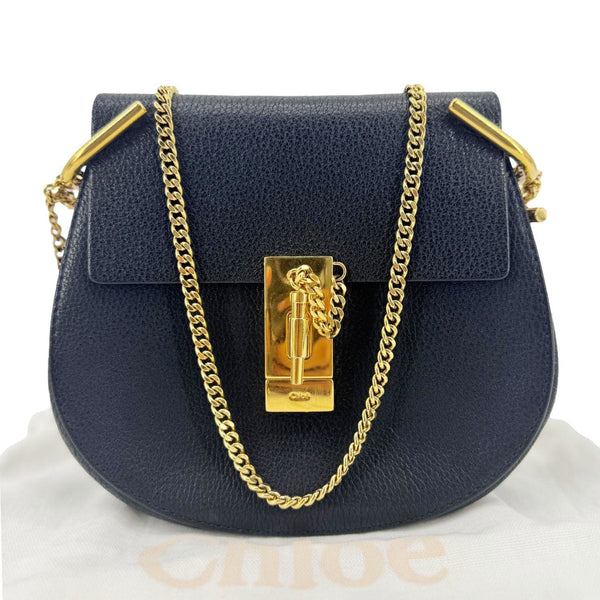 CHLOE Drew Mini Grained Leather Crossbody Bag Black