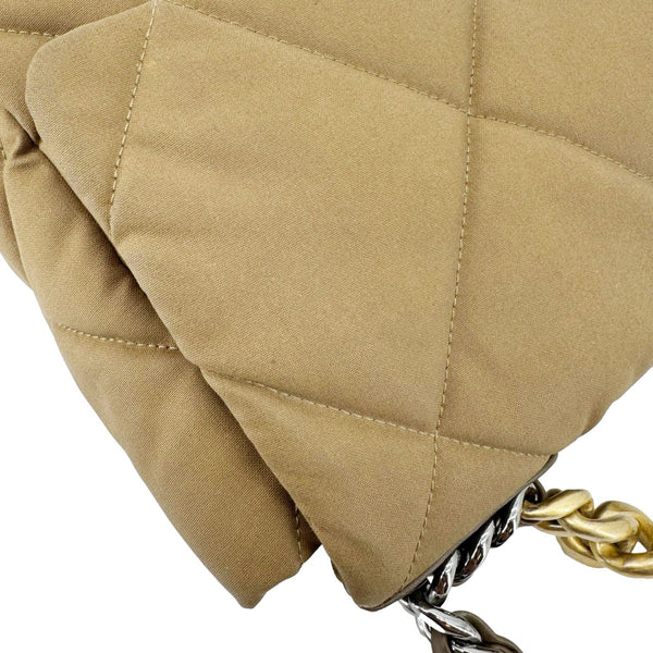 CHANEL 19 Flap Large Quilted Canvas Shoulder Bag Brown