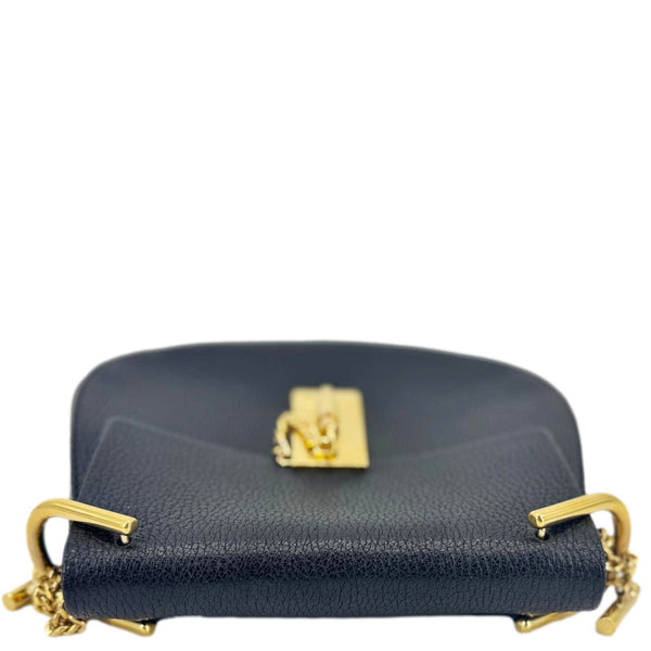CHLOE Drew Mini Grained Leather Crossbody Bag Black