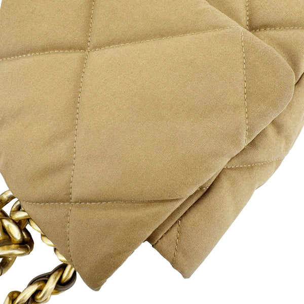 CHANEL 19 Flap Large Quilted Canvas Shoulder Bag Brown