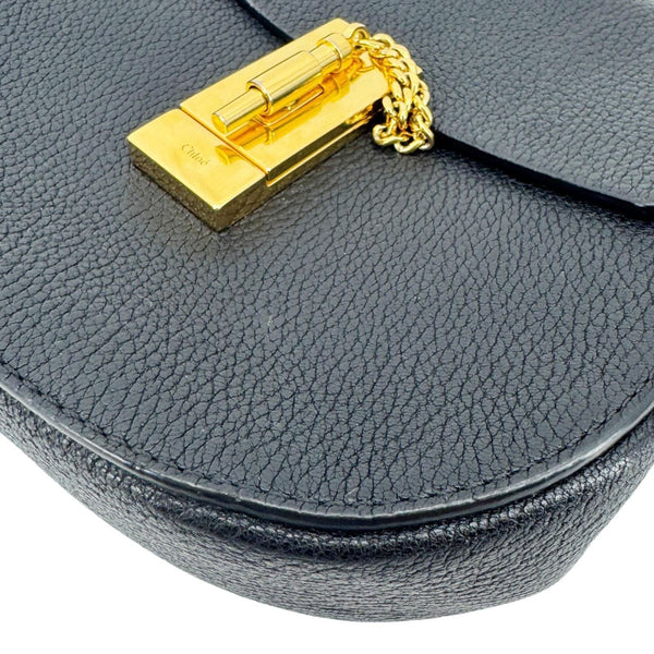 CHLOE Drew Mini Grained Leather Crossbody Bag Black