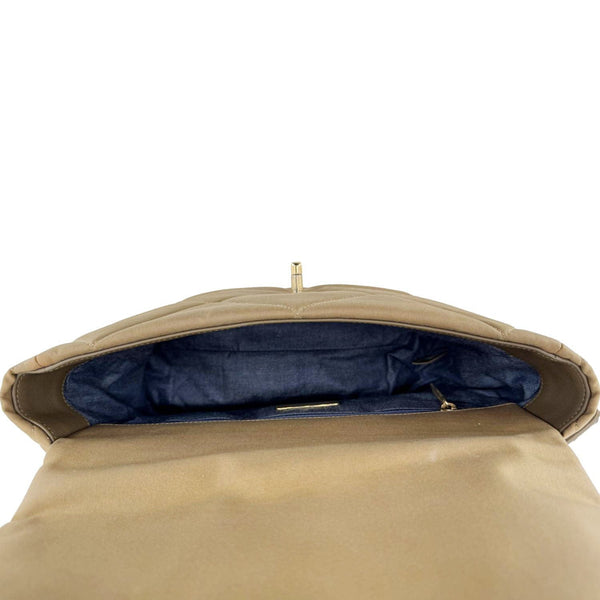 CHANEL 19 Flap Large Quilted Canvas Shoulder Bag Brown