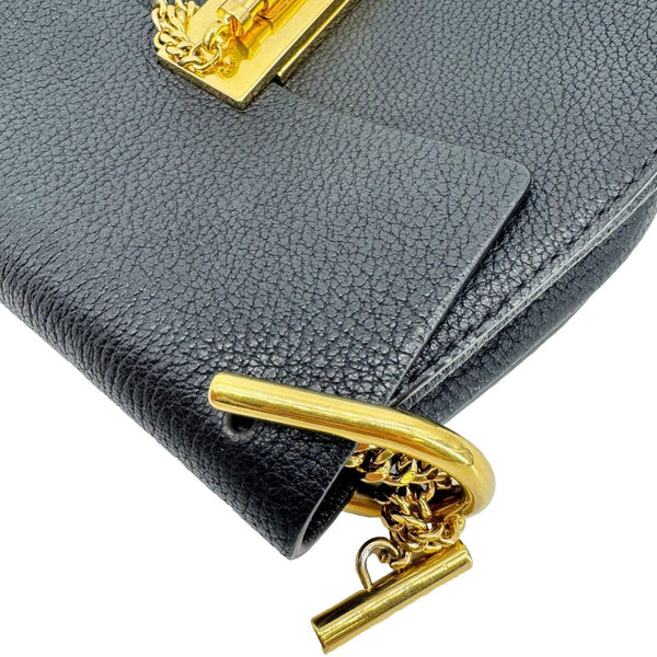 CHLOE Drew Mini Grained Leather Crossbody Bag Black
