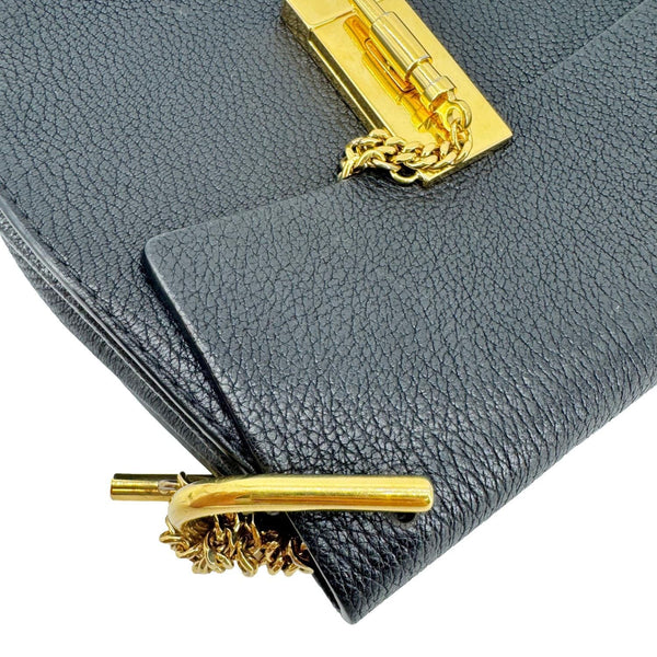 CHLOE Drew Mini Grained Leather Crossbody Bag Black
