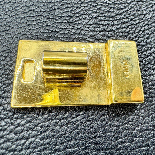 CHLOE Drew Mini Grained Leather Crossbody Bag Black