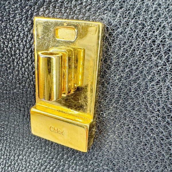 CHLOE Drew Mini Grained Leather Crossbody Bag Black