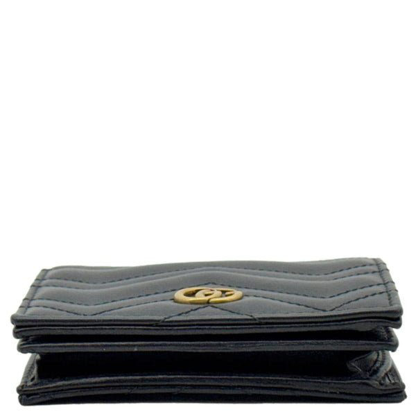 GUCCI Marmont GG Matelasse Leather Card Case Wallet Black 466492