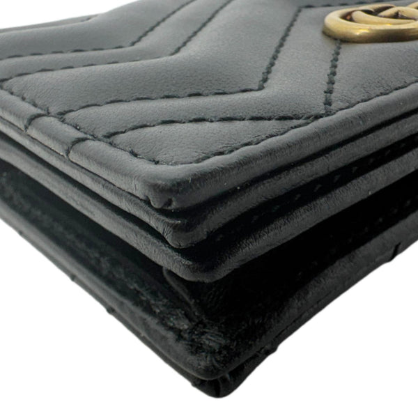 GUCCI Marmont GG Matelasse Leather Card Case Wallet Black 466492