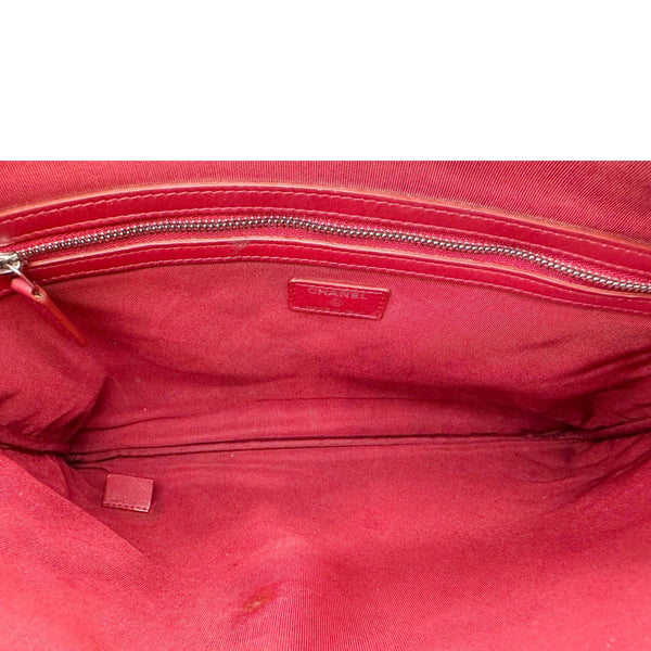 CHANEL Quilted Caviar O Clutch Cosmetic Case Red