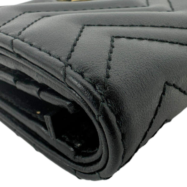 GUCCI Marmont GG Matelasse Leather Card Case Wallet Black 466492