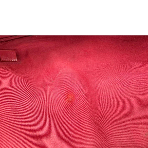 CHANEL Quilted Caviar O Clutch Cosmetic Case Red