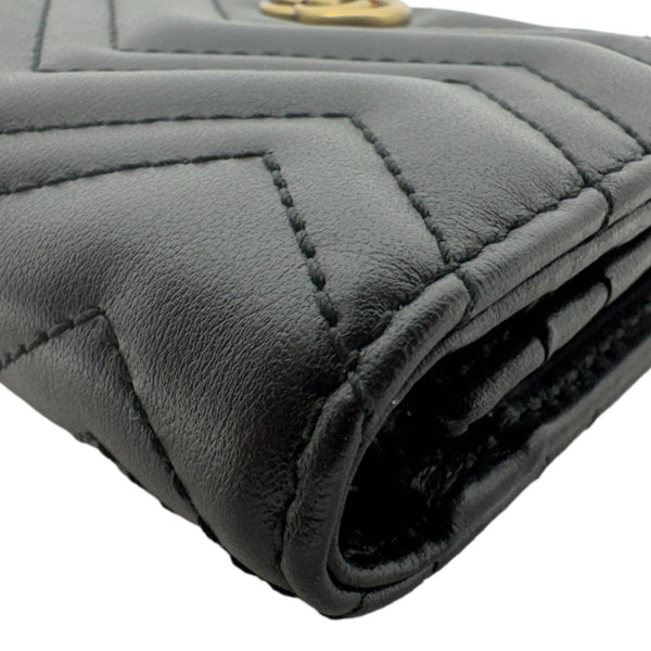 GUCCI Marmont GG Matelasse Leather Card Case Wallet Black 466492