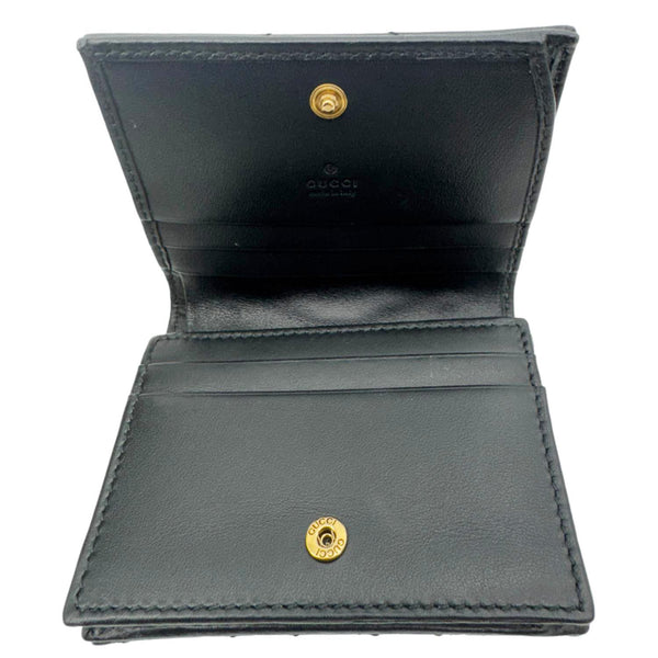GUCCI Marmont GG Matelasse Leather Card Case Wallet Black 466492