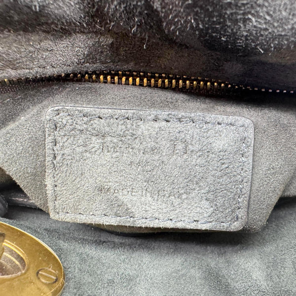 CHRISTIAN DIOR Lady Dior Mini Studded Supple Cannage Denim Crossbody Bag Navy Blue