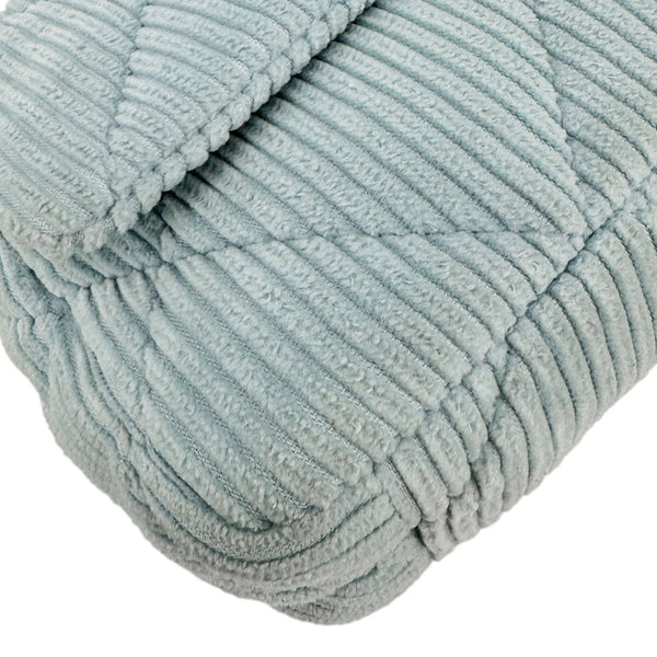 CHANEL 19 Flap Medium Quilted Corduroy Shoulder Bag Light Blue