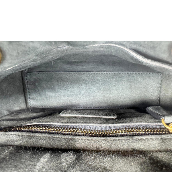 CHRISTIAN DIOR Lady Dior Mini Studded Supple Cannage Denim Crossbody Bag Navy Blue