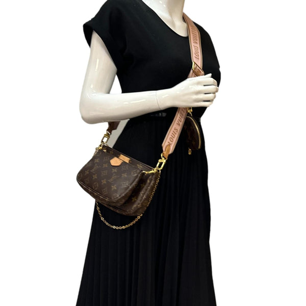LOUIS VUITTON Multi Pochette Accessoires Monogram Canvas Crossbody Bag Brown