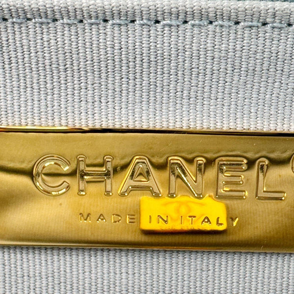 CHANEL 19 Flap Medium Quilted Corduroy Shoulder Bag Light Blue