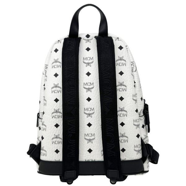 MCM Stark Visetos Canvas Backpack White