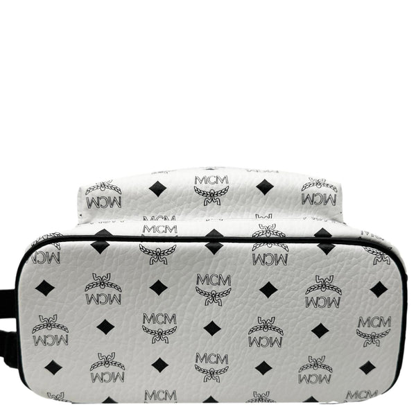 MCM Stark Visetos Canvas Backpack White