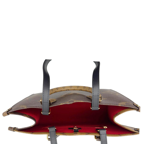 LOUIS VUITTON Onthego MM Giant Monogram Canvas Tote Shoulder Bag Brown