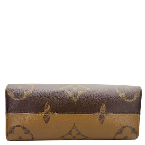 LOUIS VUITTON Onthego MM Giant Monogram Canvas Tote Shoulder Bag Brown