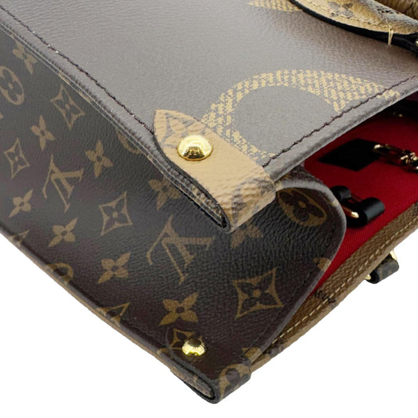 LOUIS VUITTON Onthego MM Giant Monogram Canvas Tote Shoulder Bag Brown