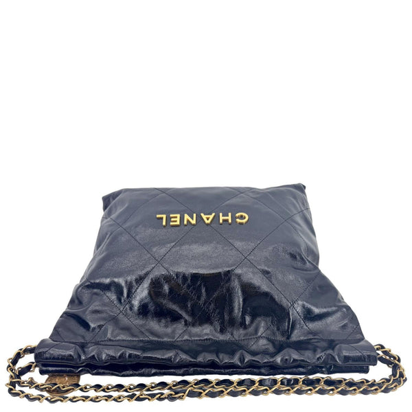 CHANEL 22 Quilted Calfskin Shiny Leather Shoulder Bag Black