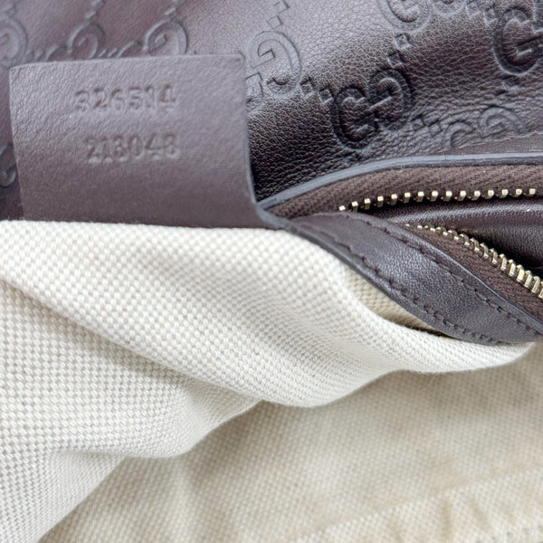 GUCCI Miss GG Leather Shoulder Hobo Bag Brown 326514