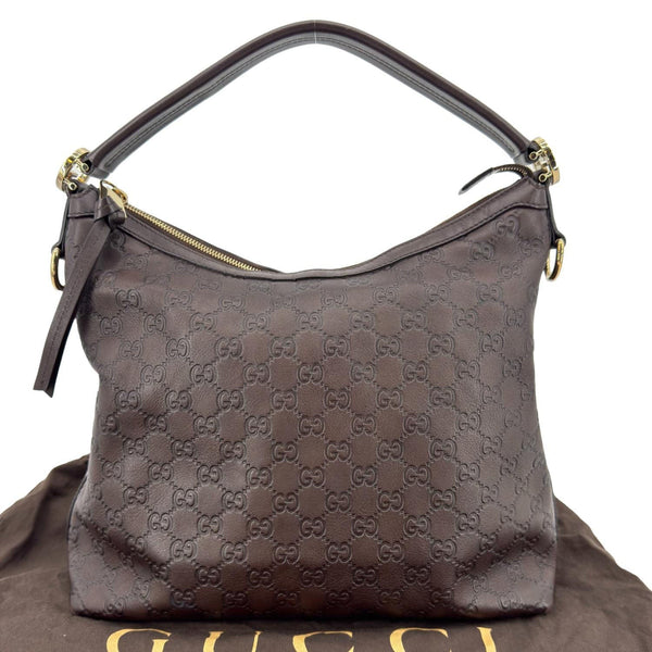 GUCCI Miss GG Leather Shoulder Hobo Bag Brown 326514