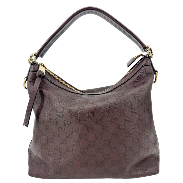 GUCCI Miss GG Leather Shoulder Hobo Bag Brown 326514