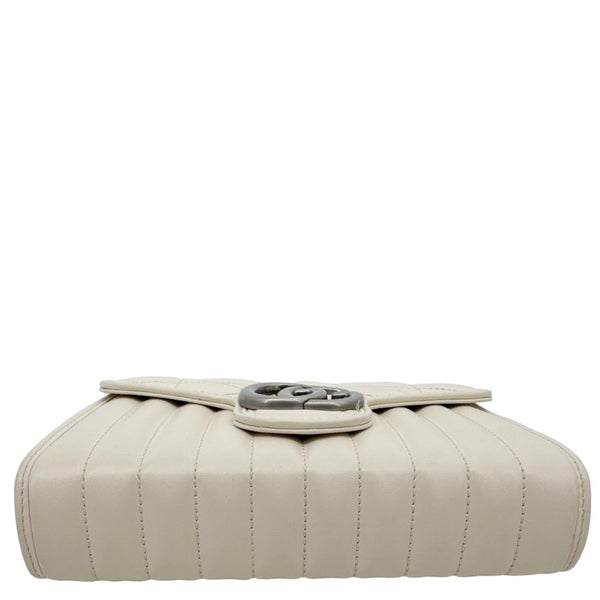 GUCCI Aria Marmont GG Calfskin Matelasse Leather Chain Wallet Mystic White 474575