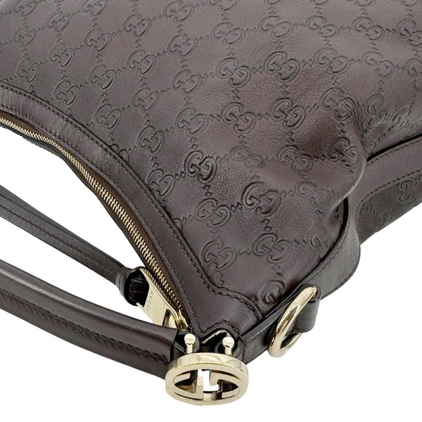 GUCCI Miss GG Leather Shoulder Hobo Bag Brown 326514